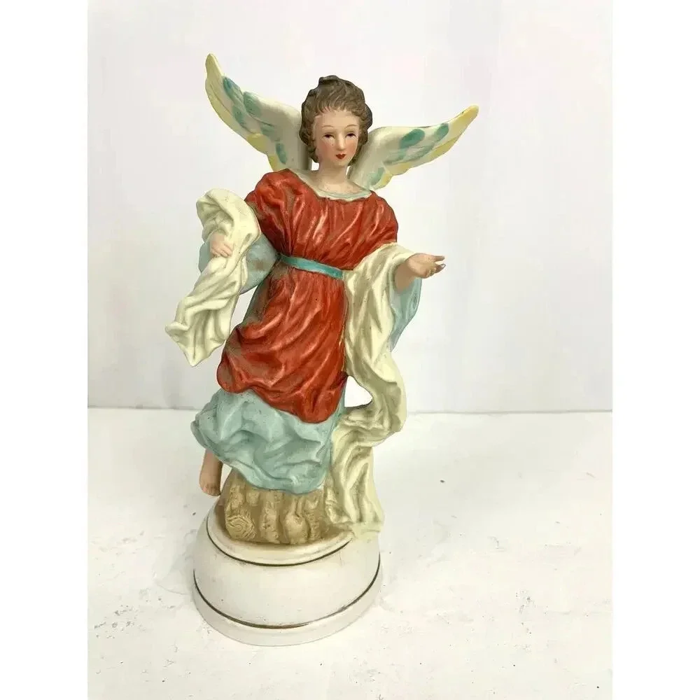 VTG Porcelain Angel‎ Music Box Milano Porcelain Sculpture Figure 1982 Eda Mann